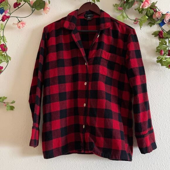 Flannel J Crew Women's Pajama PJ Top - Picture 3 of 8